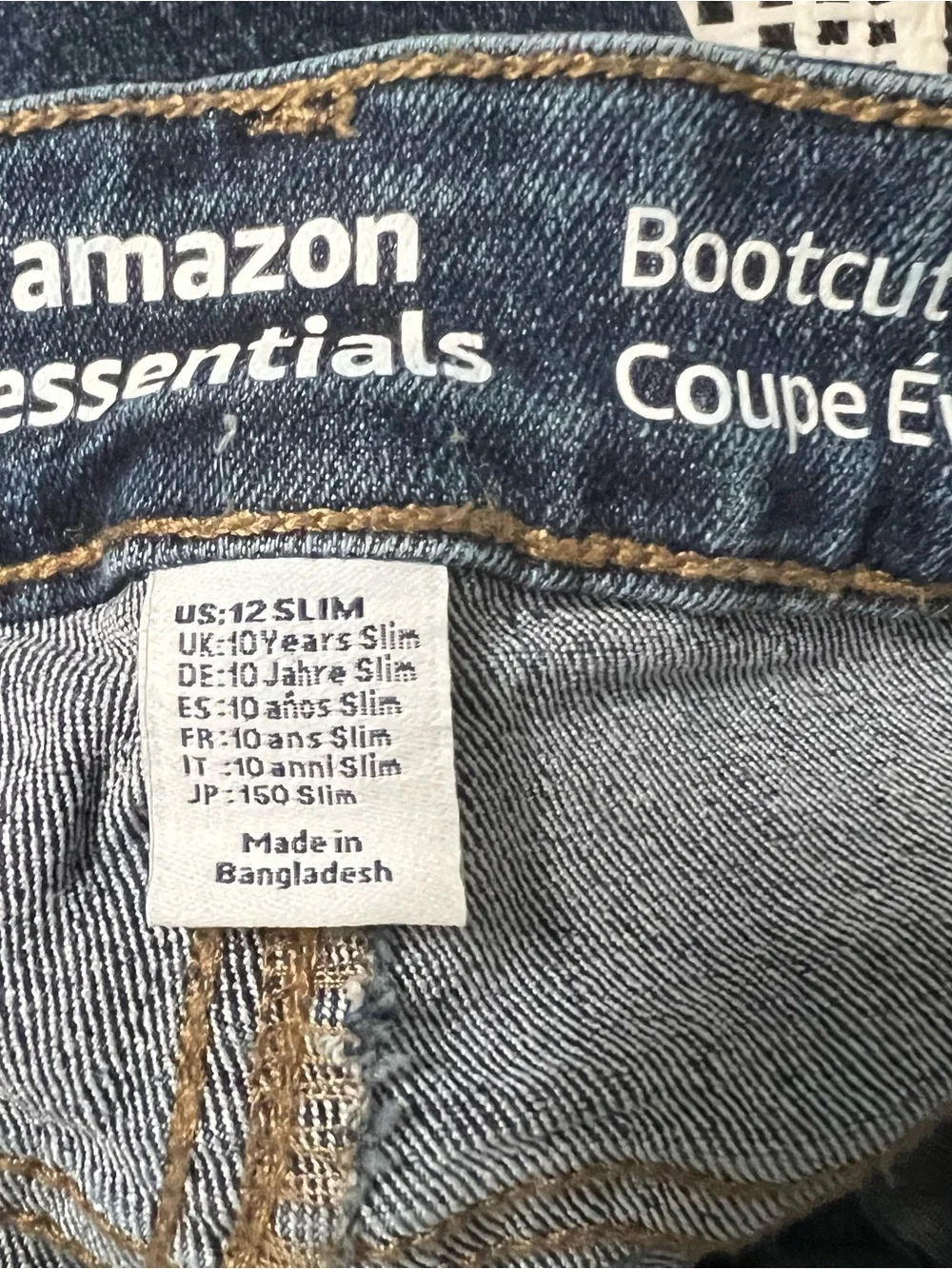 Amazon Dark Blue Kids Slim Boot Cut Jeans
